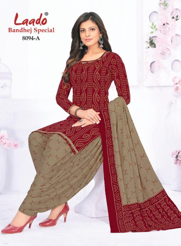 Laado Bandhani 8094 Cotton Patiyala Designer Dress Material